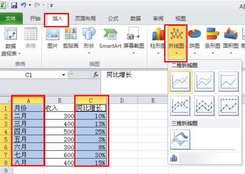 怎样制作excel图表之折线图