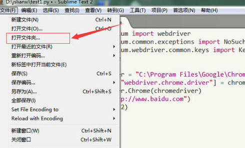 Sublime Text如何打开文件夹