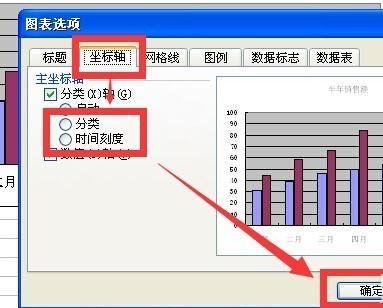 excel折線圖座標軸時間軸怎麼設置現在是等間距