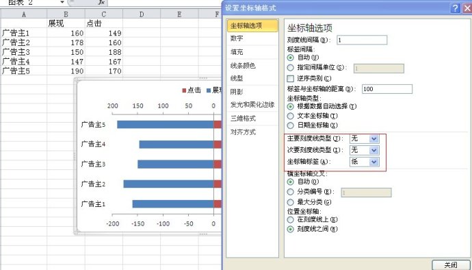 excel双向条形图制作