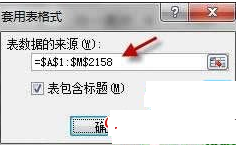 应用表样式