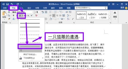 word怎样为文字添加下划线