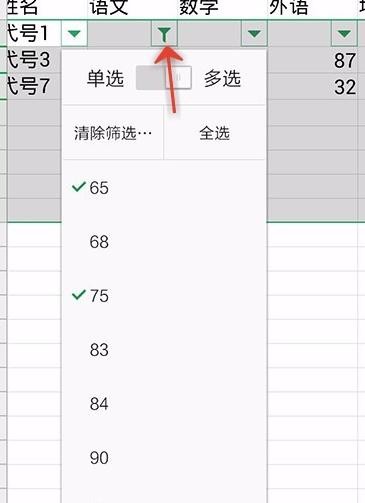 如何使用手机wps表格筛选数据