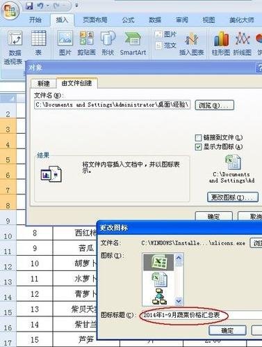 excel表格嵌入对象的教程