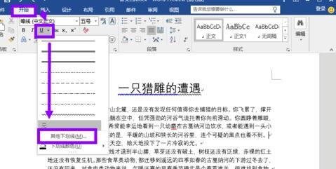 word怎样为文字添加下划线