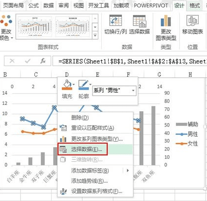 excel中折線圖如何調整點的大小