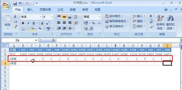 excel中怎么根据现有表格数据来制作阶梯图