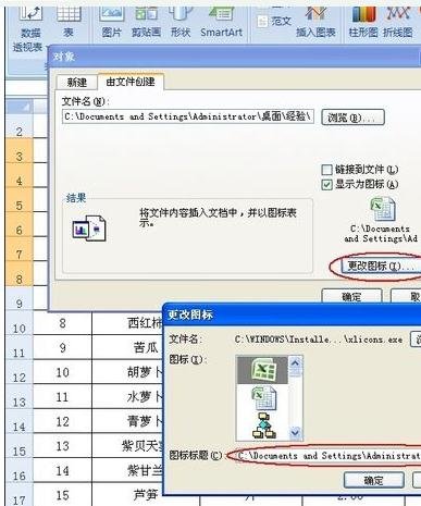 excel表格嵌入对象的教程