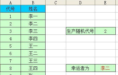 excel设置抽奖的教程