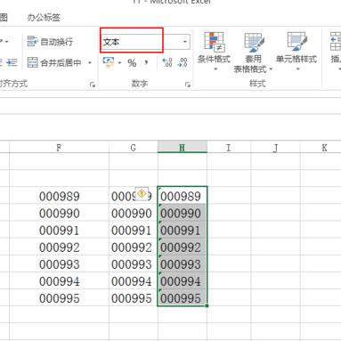 Excel中进行数字带0批量转换为文本格式也带0的方法